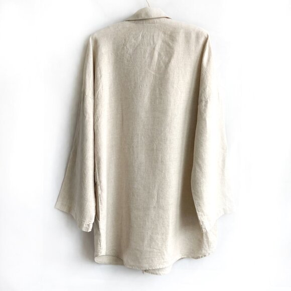 Chico's Linen Tunic Shirt with Pockets - Picture 2 of 11